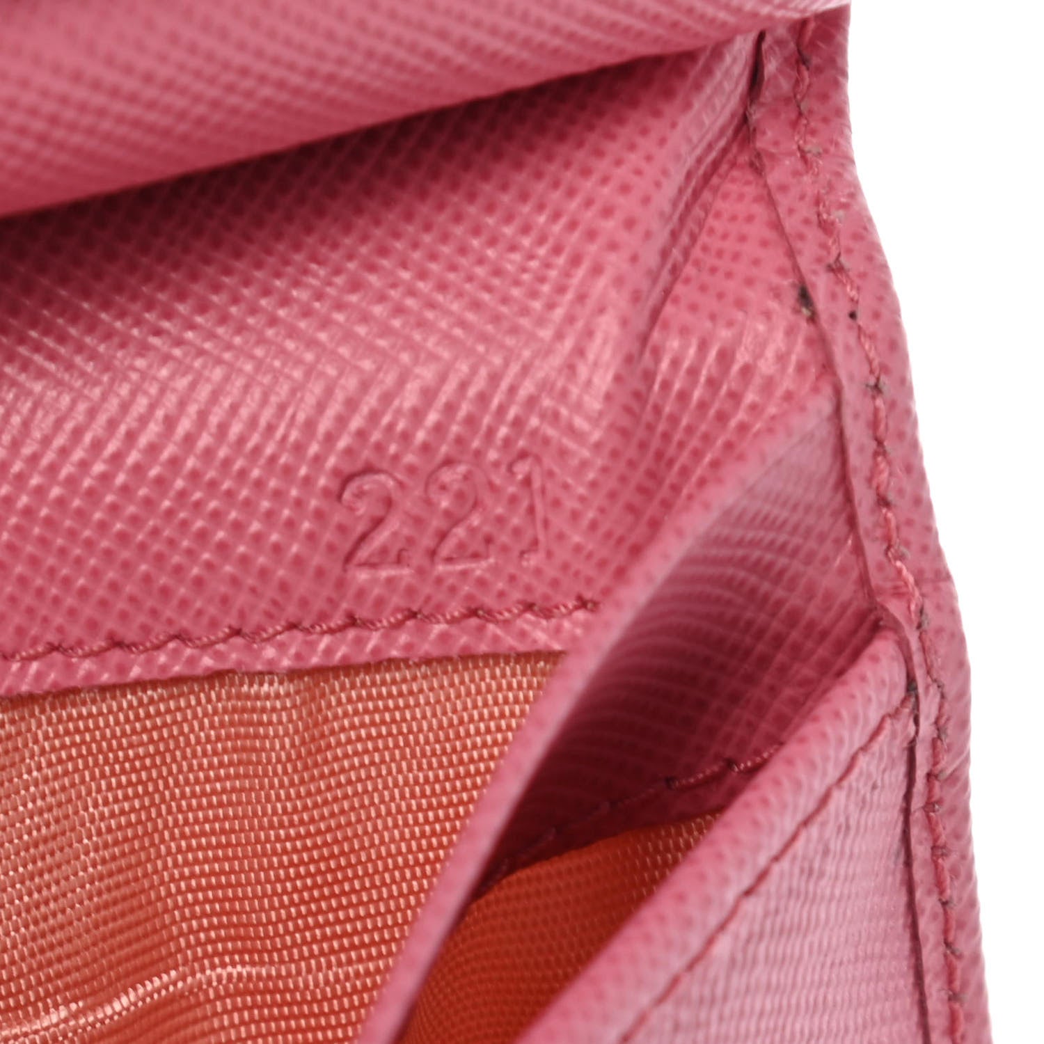 Prada Saffiano Compact Wallet Geranio 9 of 13