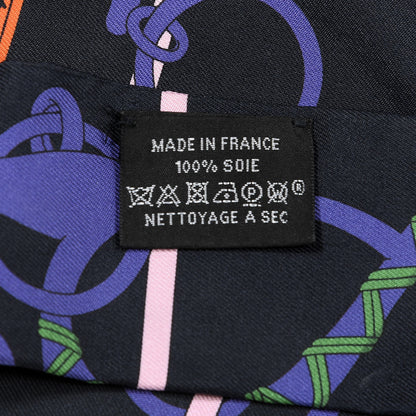 Hermes Silk Panoplie Equestre Twilly Caban Violet Orange 3 of 5