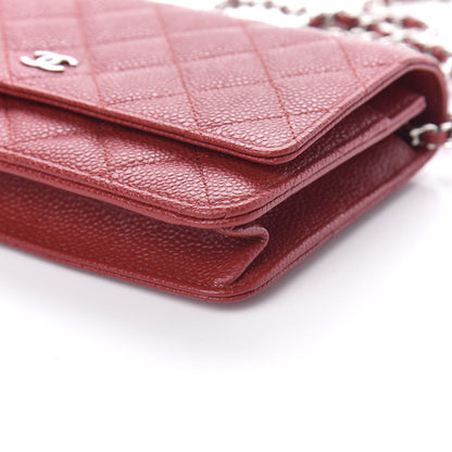 Chanel Caviar Quilted Wallet on Chain WOC Red 10 of 12