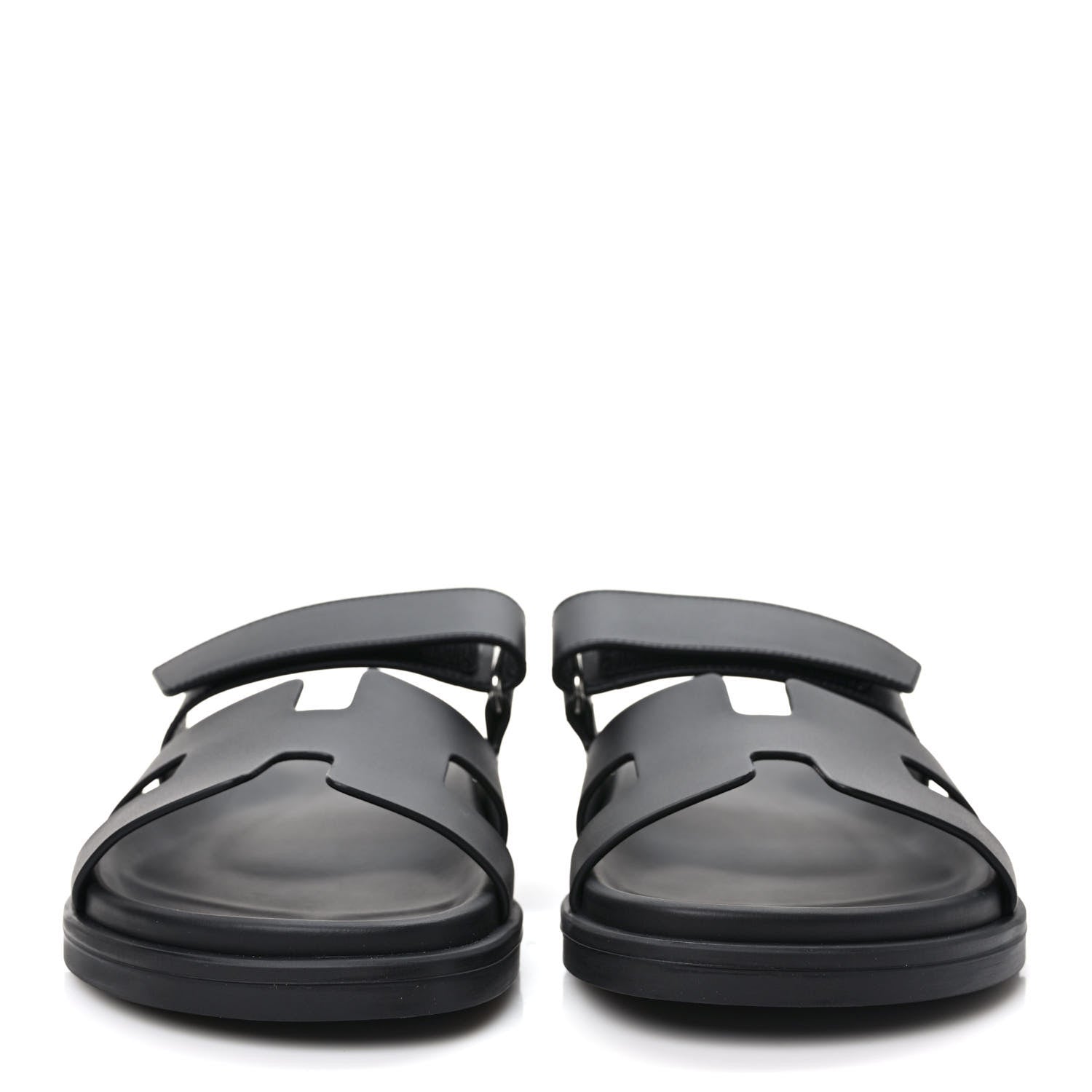Hermes Calfskin Womens Chypre Sandals 38 Black 2 of 9