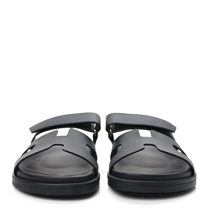 Hermes Calfskin Womens Chypre Sandals 38 Black 2 of 9