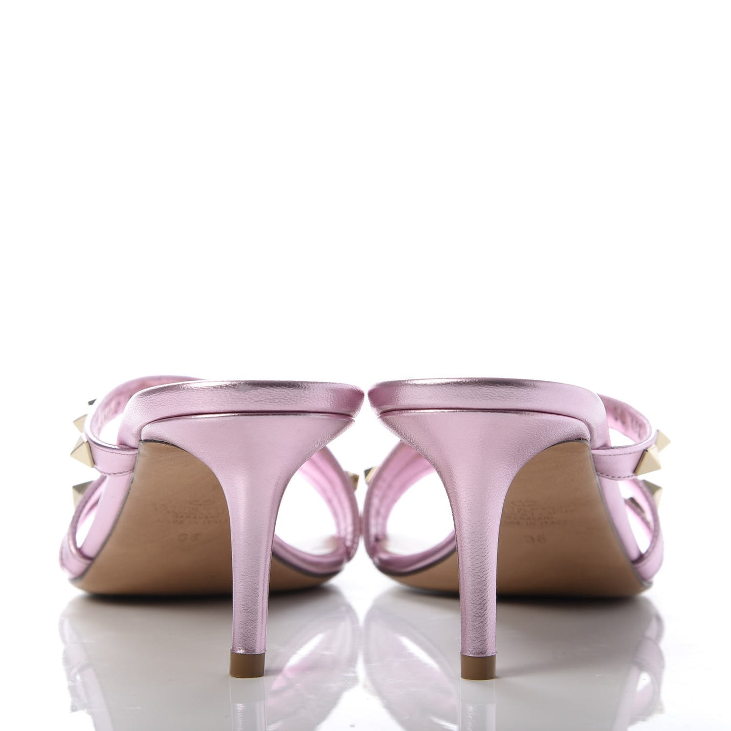 Metallic Nappa Rockstud 60mm Slide Sandals 38 Giacinto