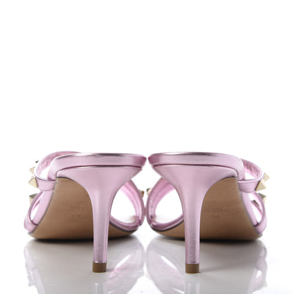 Valentino Garavani Metallic Nappa Rockstud 60mm Slide Sandals 38 Giacinto 6 of 10