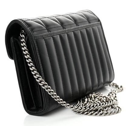 Gucci Calfskin Matelasse Aria GG Marmont Chain Wallet Black 3 of 11