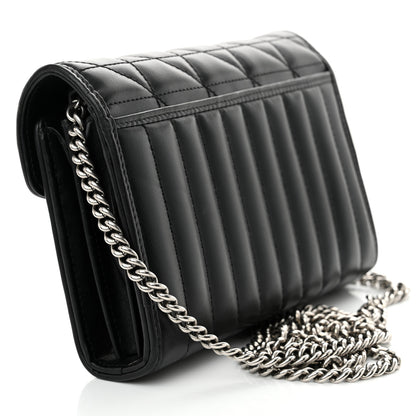 Gucci Calfskin Matelasse Aria GG Marmont Chain Wallet Black 3 of 12