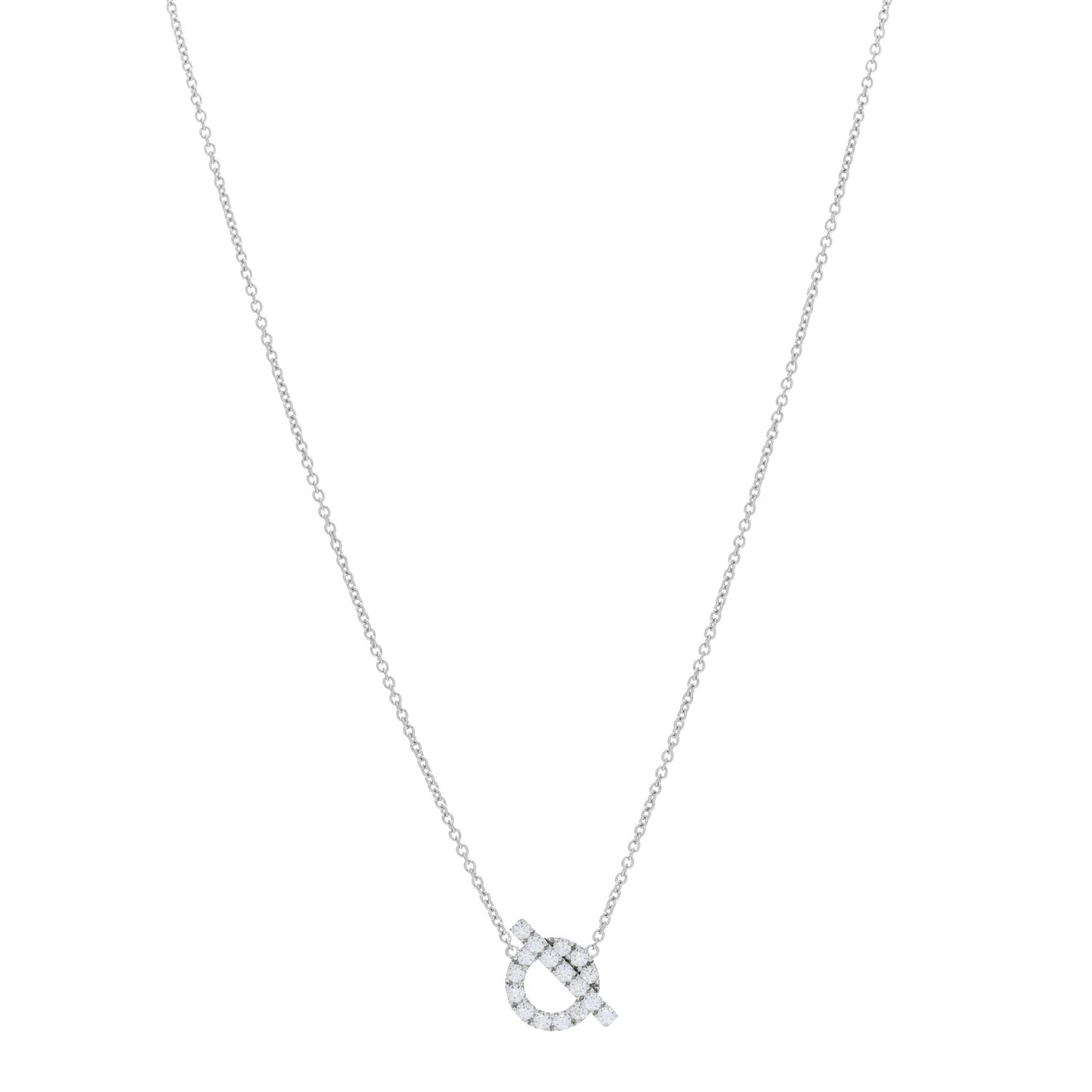 18K White Gold Diamond Finesse Pendant Necklace