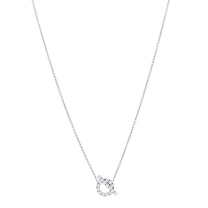 Hermes 18K White Gold Diamond Finesse Pendant Necklace 1 of 5