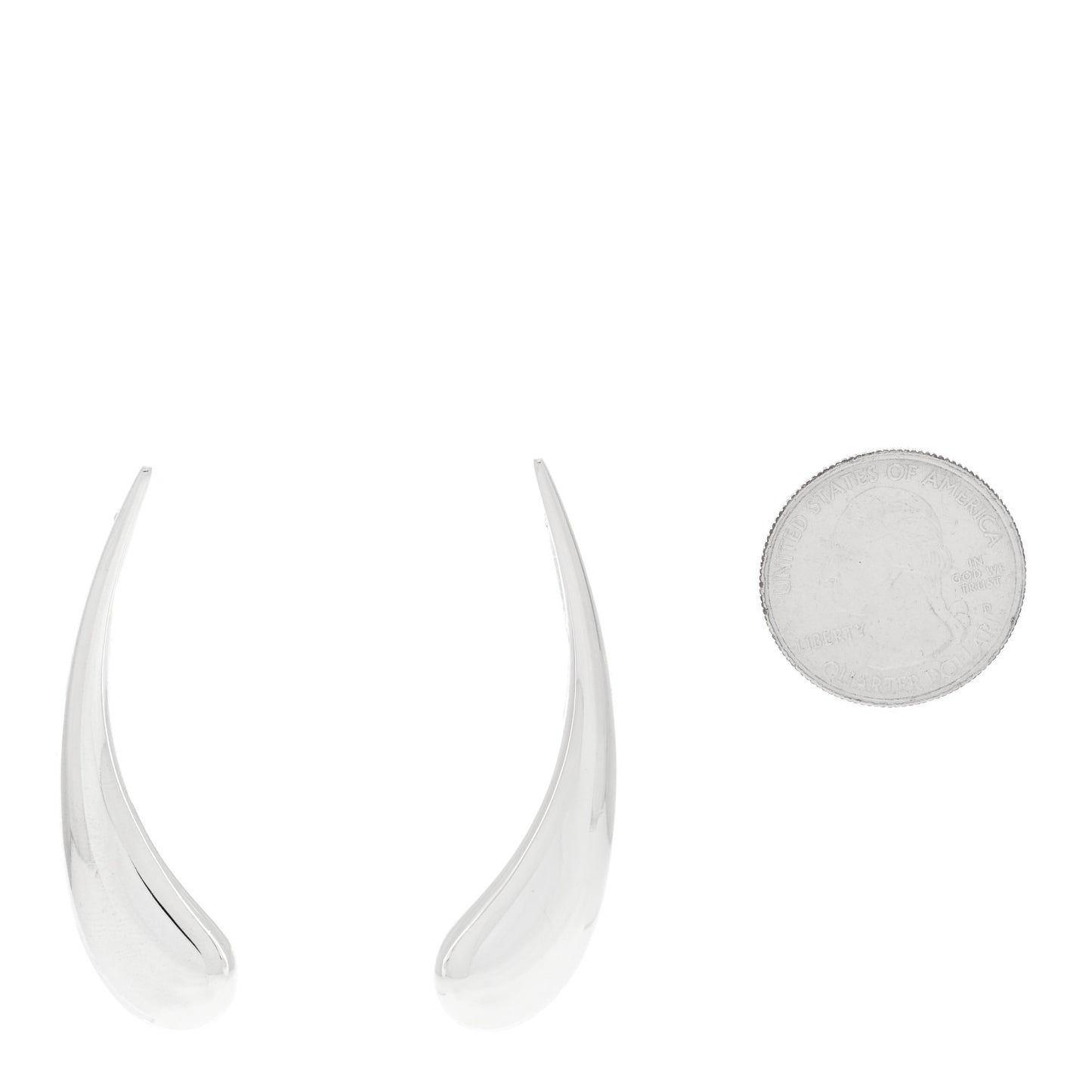 Sterling Silver Elsa Peretti Teardrop Drop Earrings