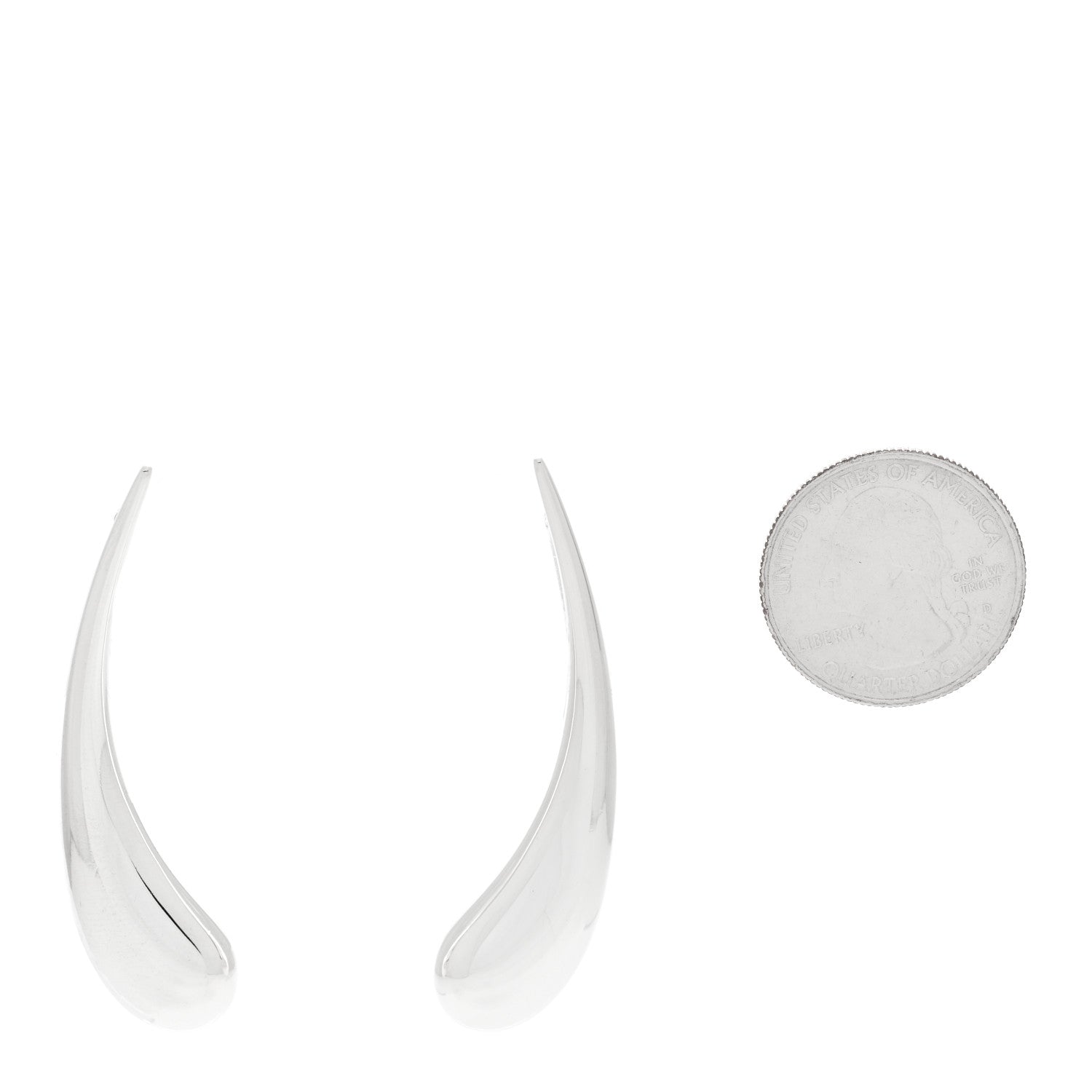 Tiffany Sterling Silver Elsa Peretti Teardrop Drop Earrings 2 of 4