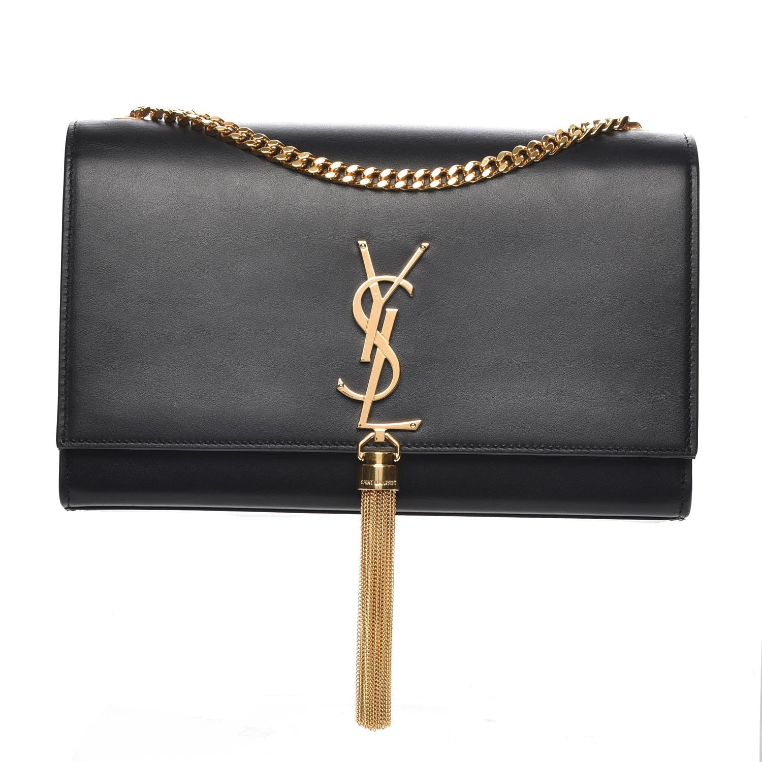 Saint Laurent Smooth Calfskin Medium Classic Monogram Kate Tassel Satchel Black 1 of 6