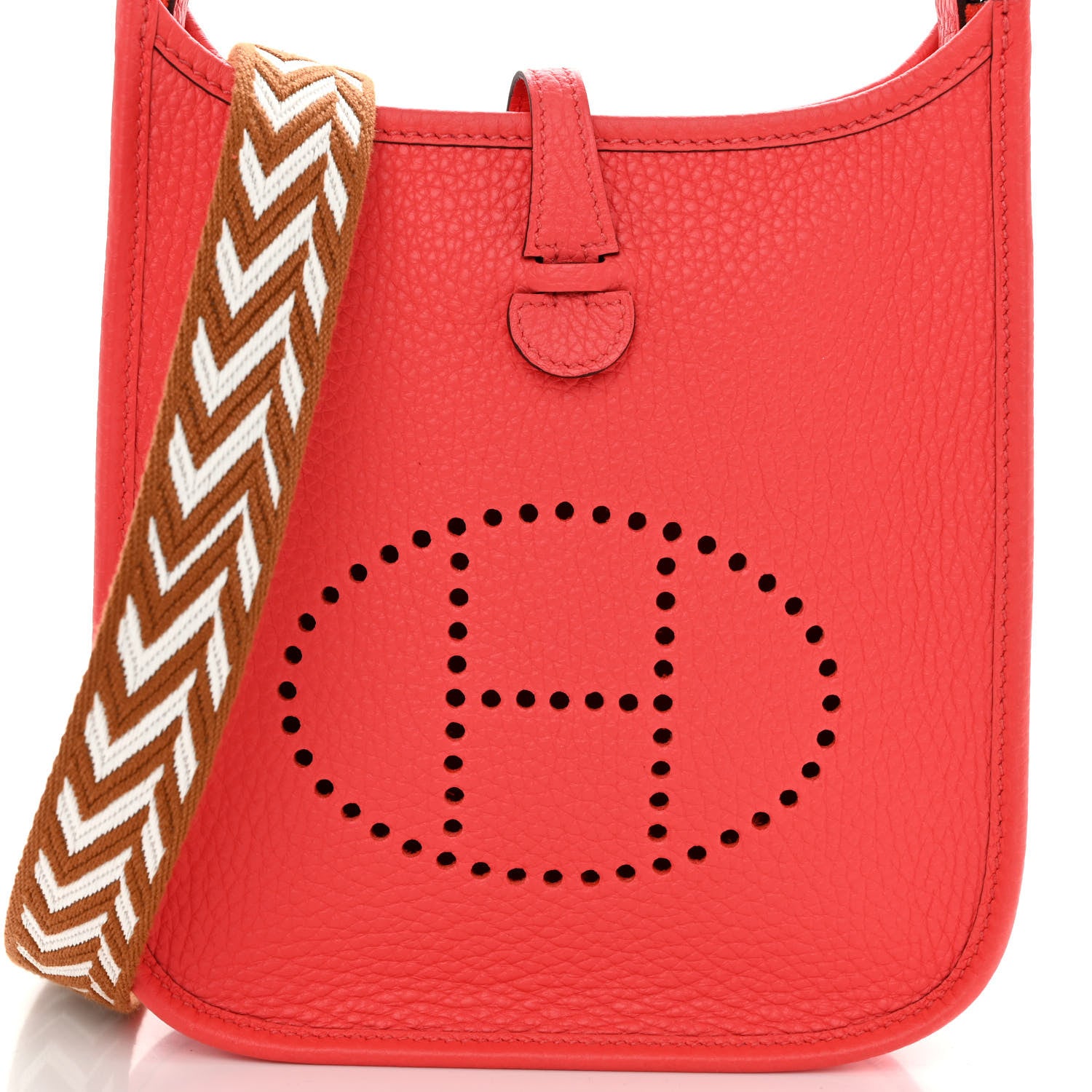 Hermes Taurillon Clemence Zigzag Sangle Evelyne TPM Rose Texas 8 of 10
