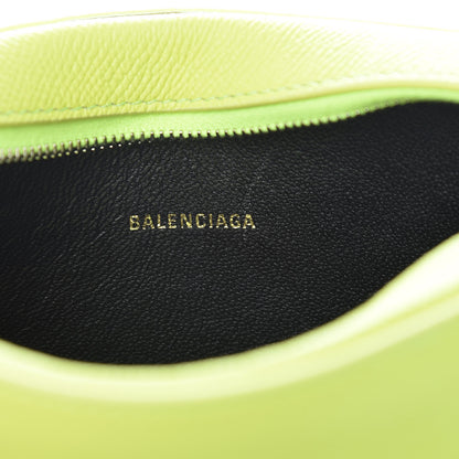Balenciaga Signature Grained Calfskin Logo XS Ville Camera Bag Acid Green Black 6 of 10