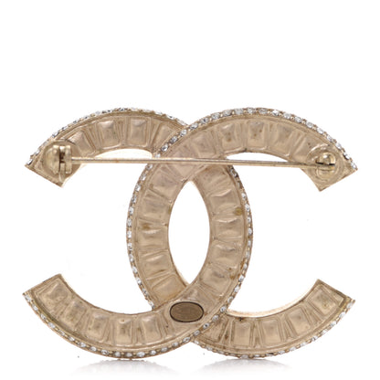 Chanel Baguette Crystal CC Brooch Gold 3 of 5