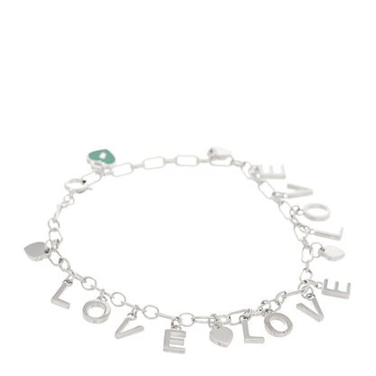 Tiffany Sterling Silver Enamel Love Charm Bracelet Blue 1 of 5