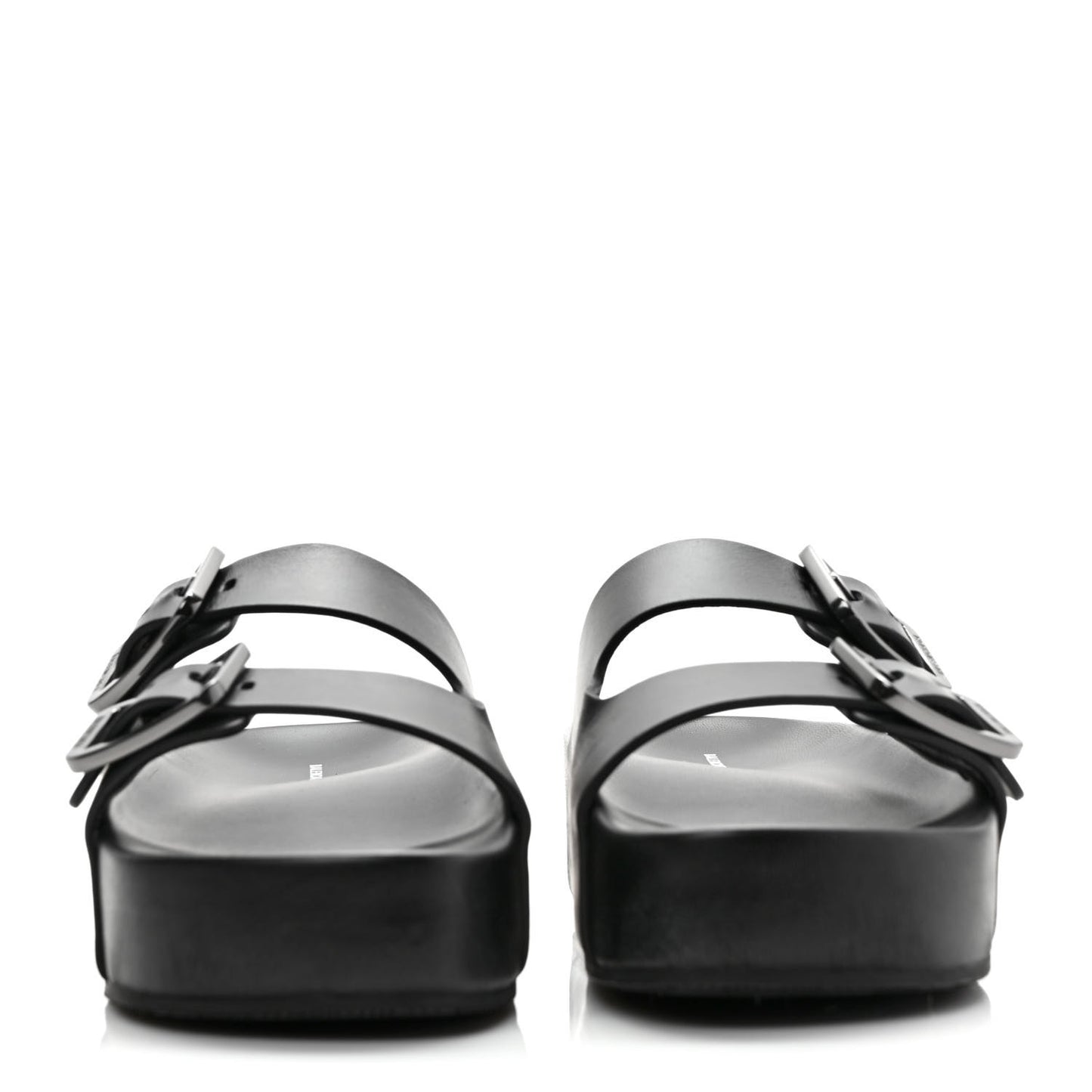 Smooth Nappa Mallorca Platform 50mm Slide Sandals 40 Black