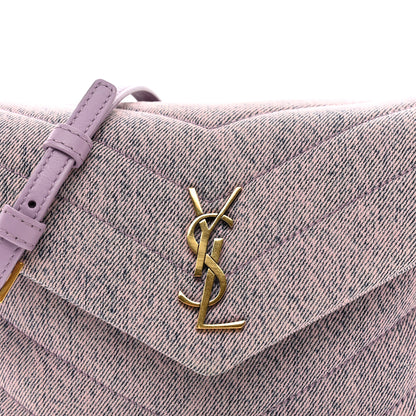 Saint Laurent Denim Y Quilted Monogram Toy Loulou Crossbody Bag Bleached Lilac 8 of 11