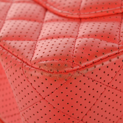 Chanel Lambskin Perforated Medium Double Flap Red 4 of 18
