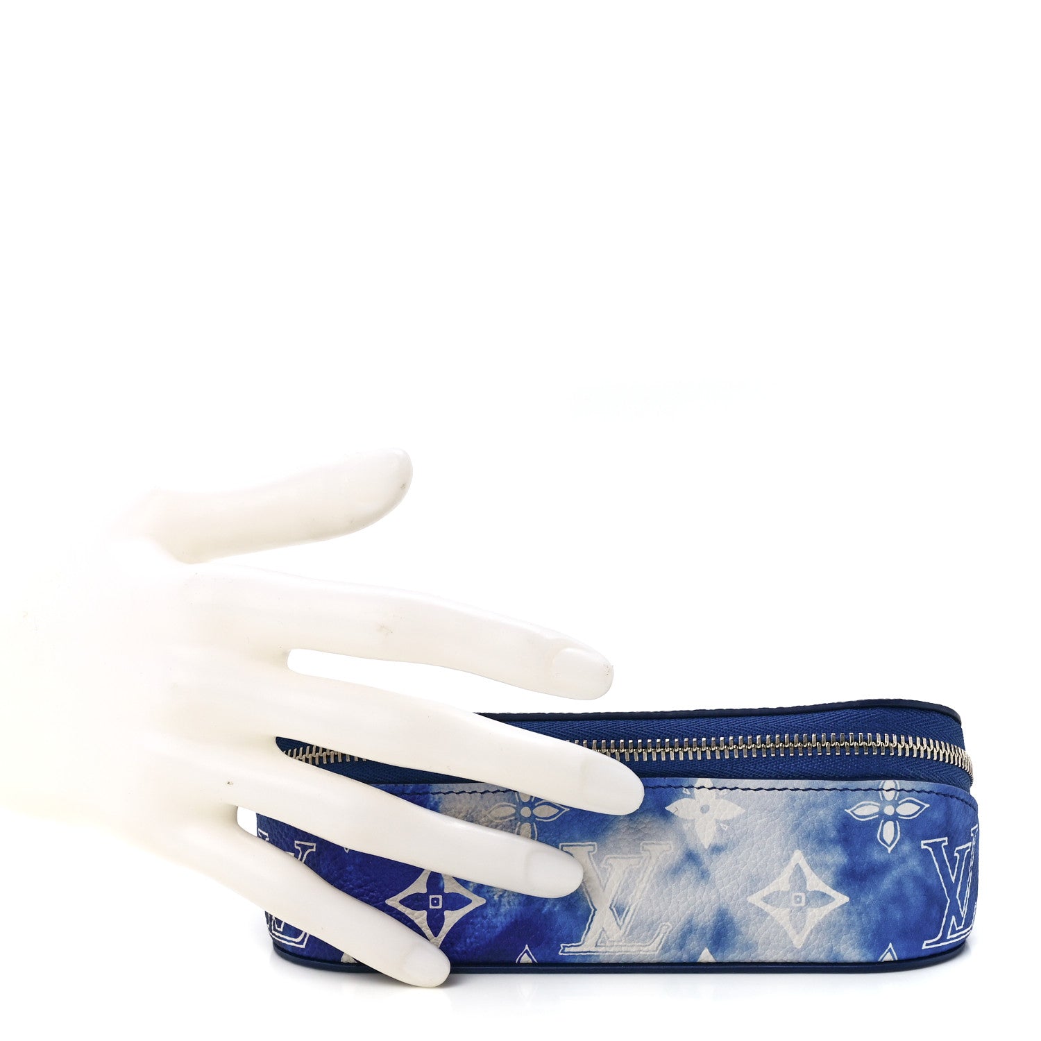 Louis Vuitton Cowhide Monogram Bandana Sunglasses Case GM Blue White 2 of 11