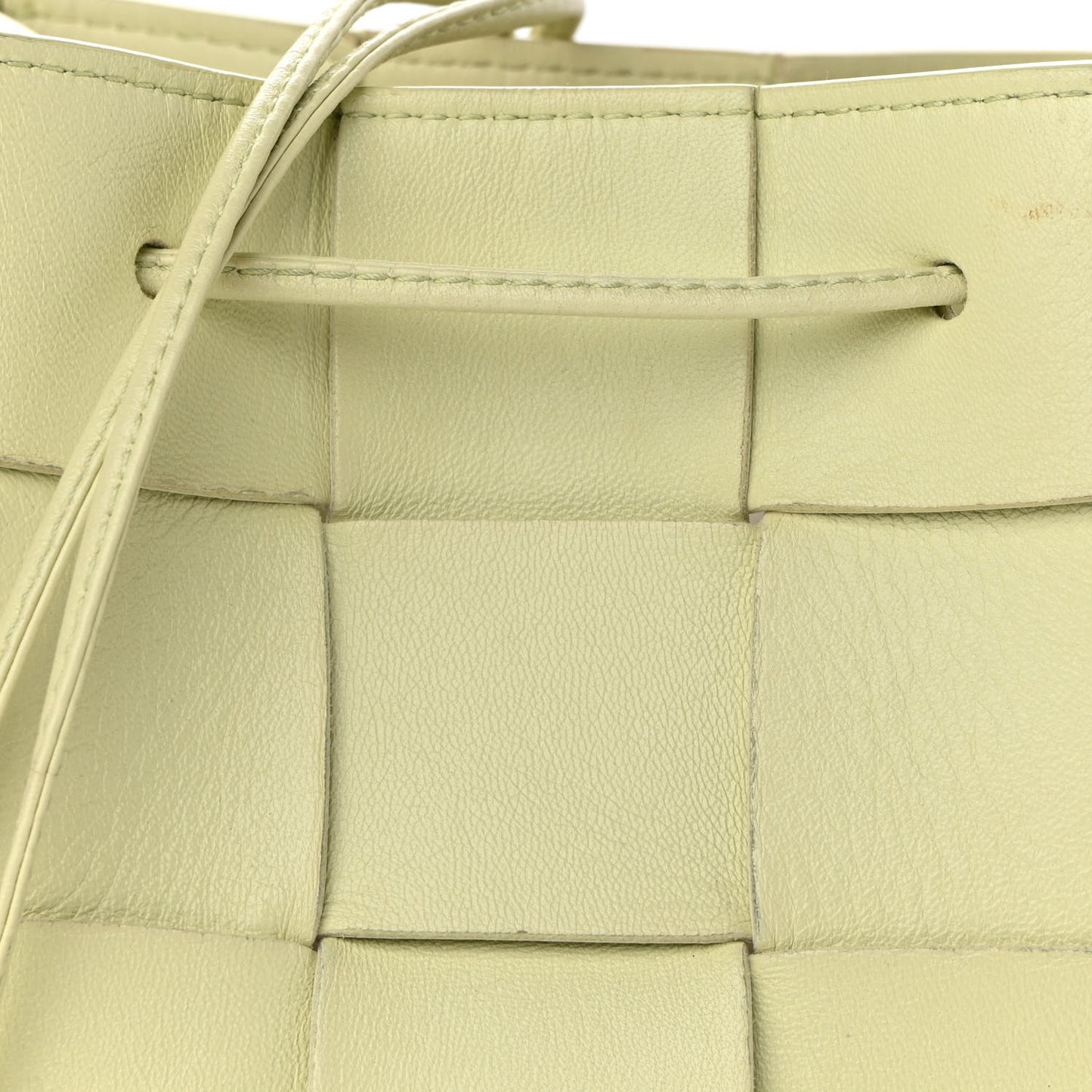 Nappa Maxi Intrecciato Cassette Bucket Bag Lemon Washed