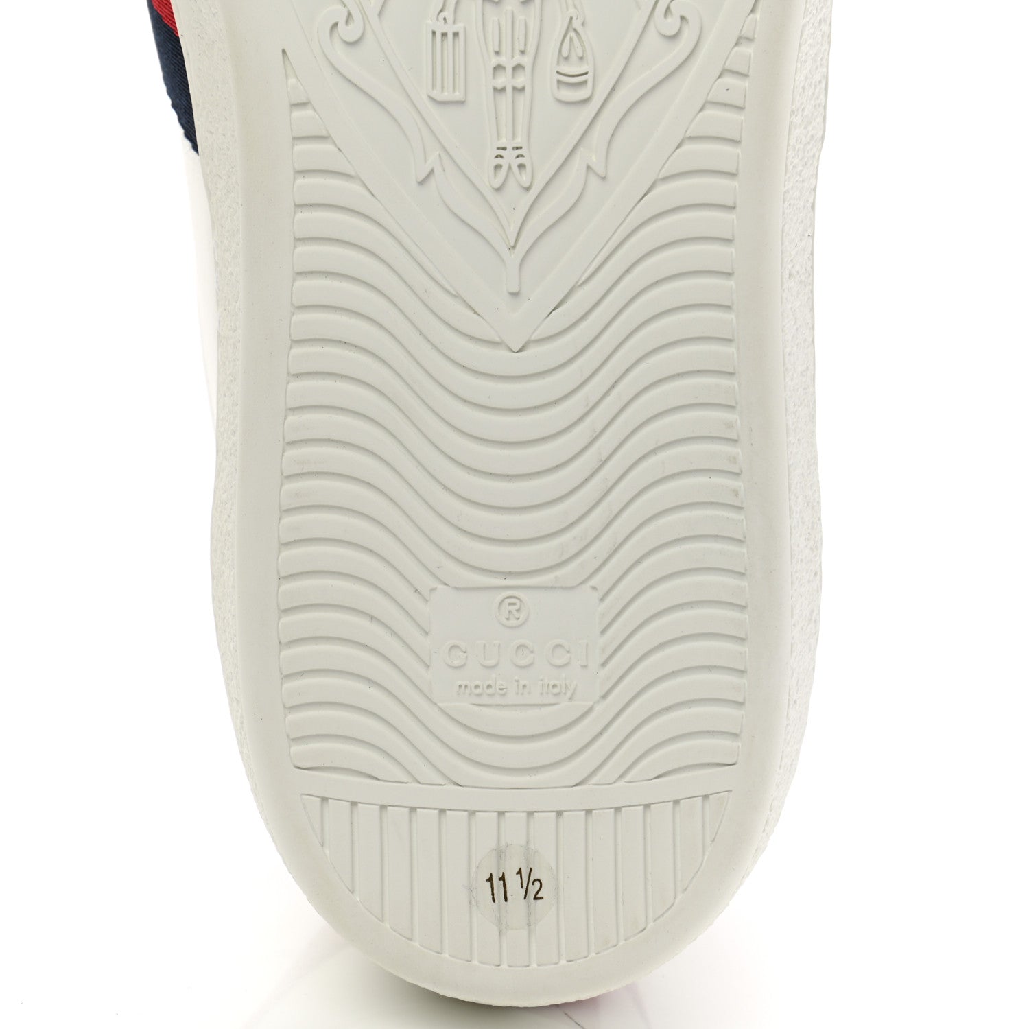 Gucci Calfskin Miro Soft Web Embroidered Mens Ace Sneakers 11.5 White Green 6 of 9