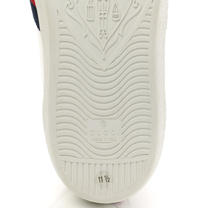 Gucci Calfskin Miro Soft Web Embroidered Mens Ace Sneakers 11.5 White Green 6 of 9