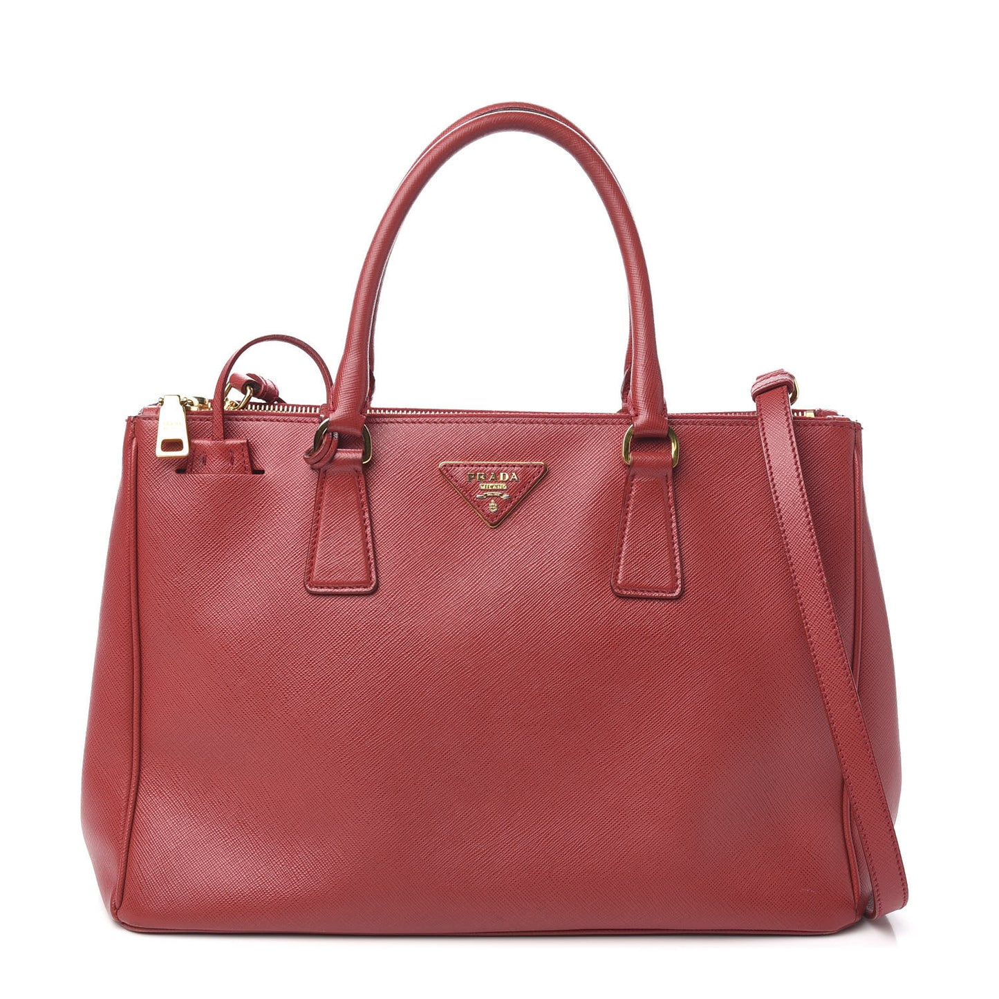 Saffiano Medium Galleria Double Zip Tote Fuoco