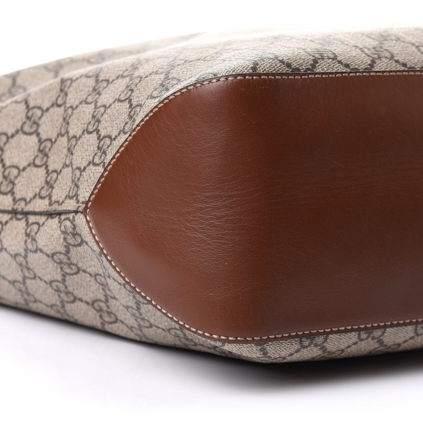 GG Supreme Monogram Large Linea A Hobo Light Brown