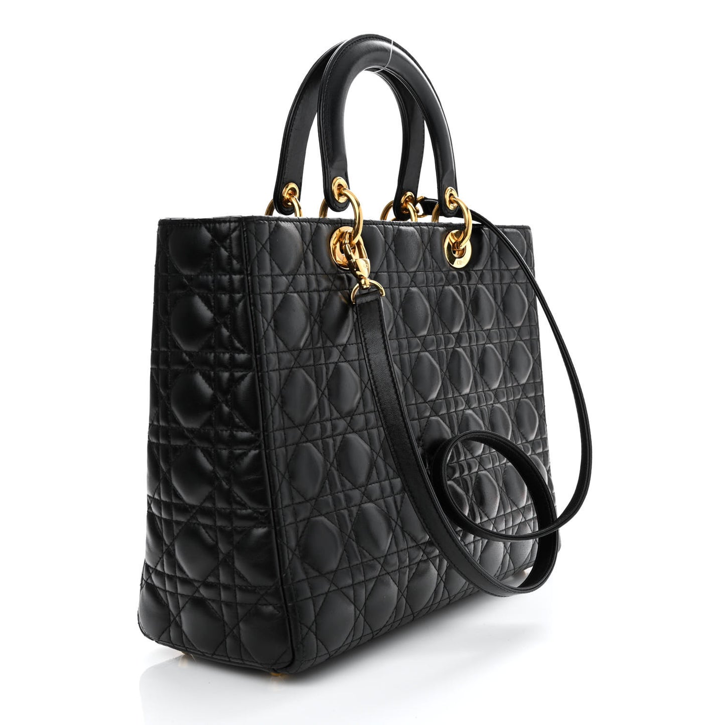 Lambskin Cannage Large Lady Dior Black