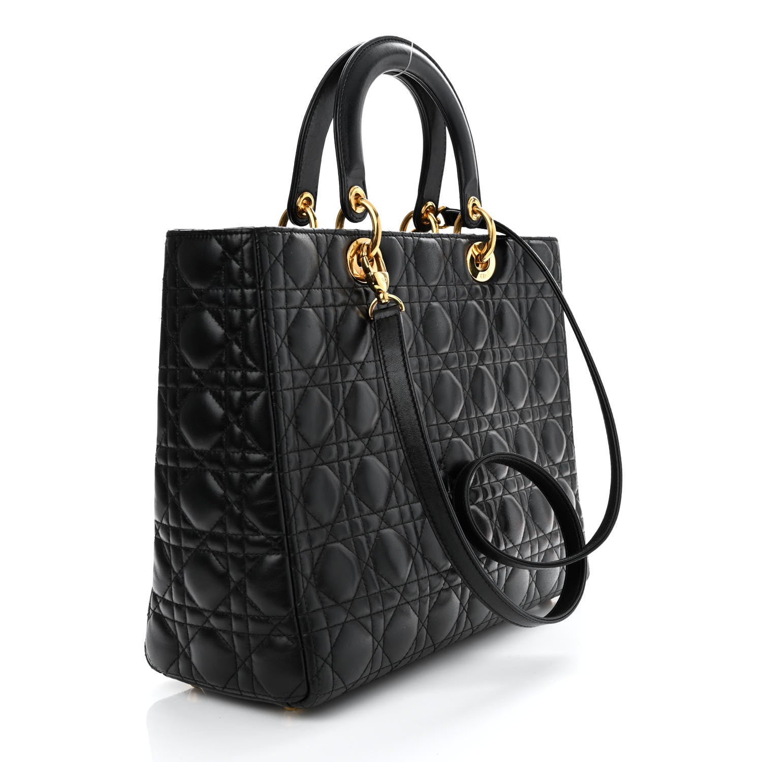 Christian Dior Lambskin Cannage Large Lady Dior Black 3 of 10