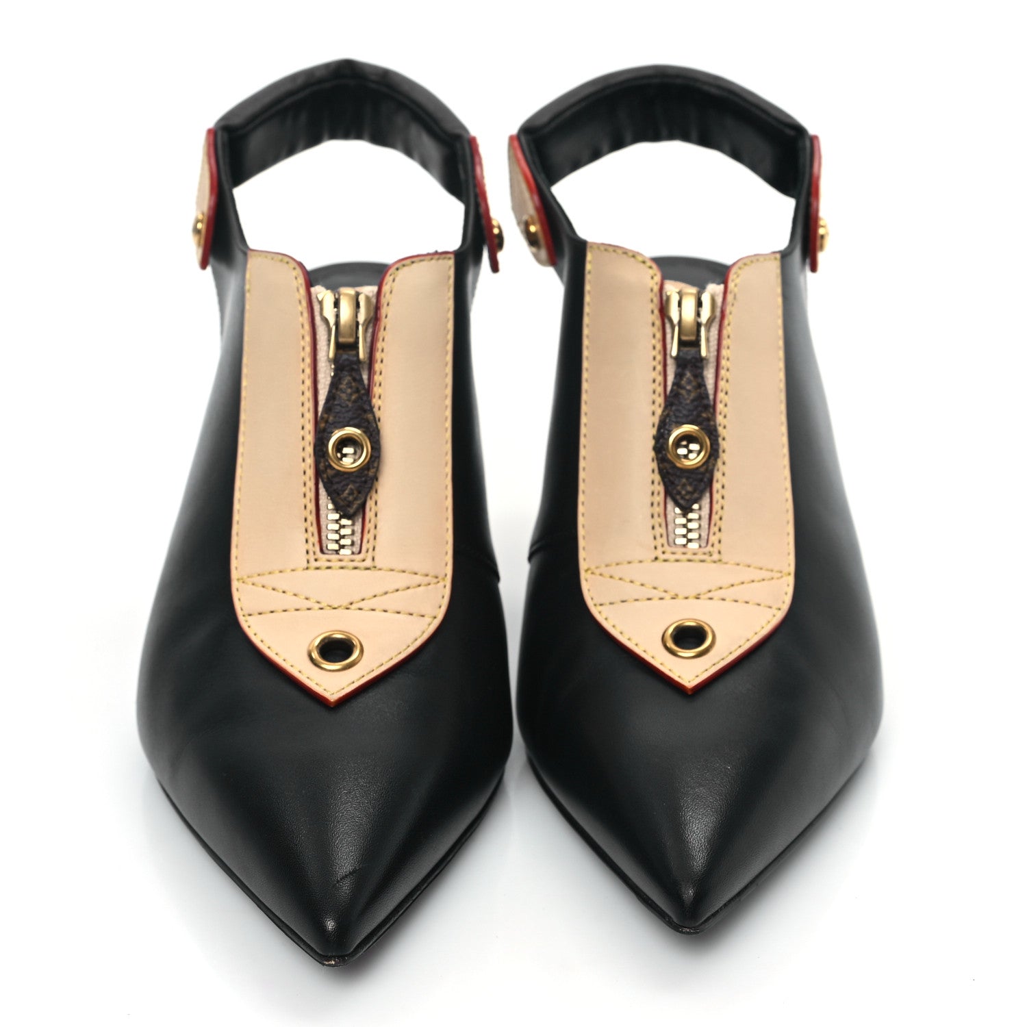 Louis Vuitton Calfskin Allure Slingback Pumps 37 Black 2 of 9