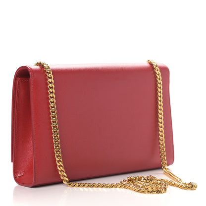 Saint Laurent Grain De Poudre Medium Monogram Kate Satchel Red 3 of 11