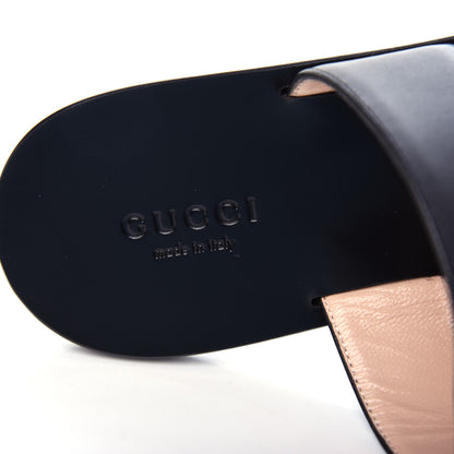 Gucci Calfskin GG Marmont Thong Sandals 36.5 Black 8 of 10