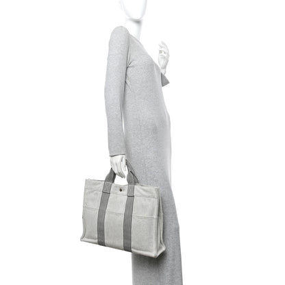 Hermes Canvas Fourre Tout MM Ecru Black 3 of 21
