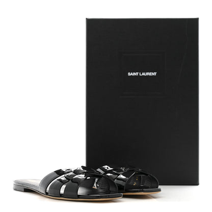 Saint Laurent Vitello Vernice Nu Pied 05 Sandal 39.5 Black 10 of 10