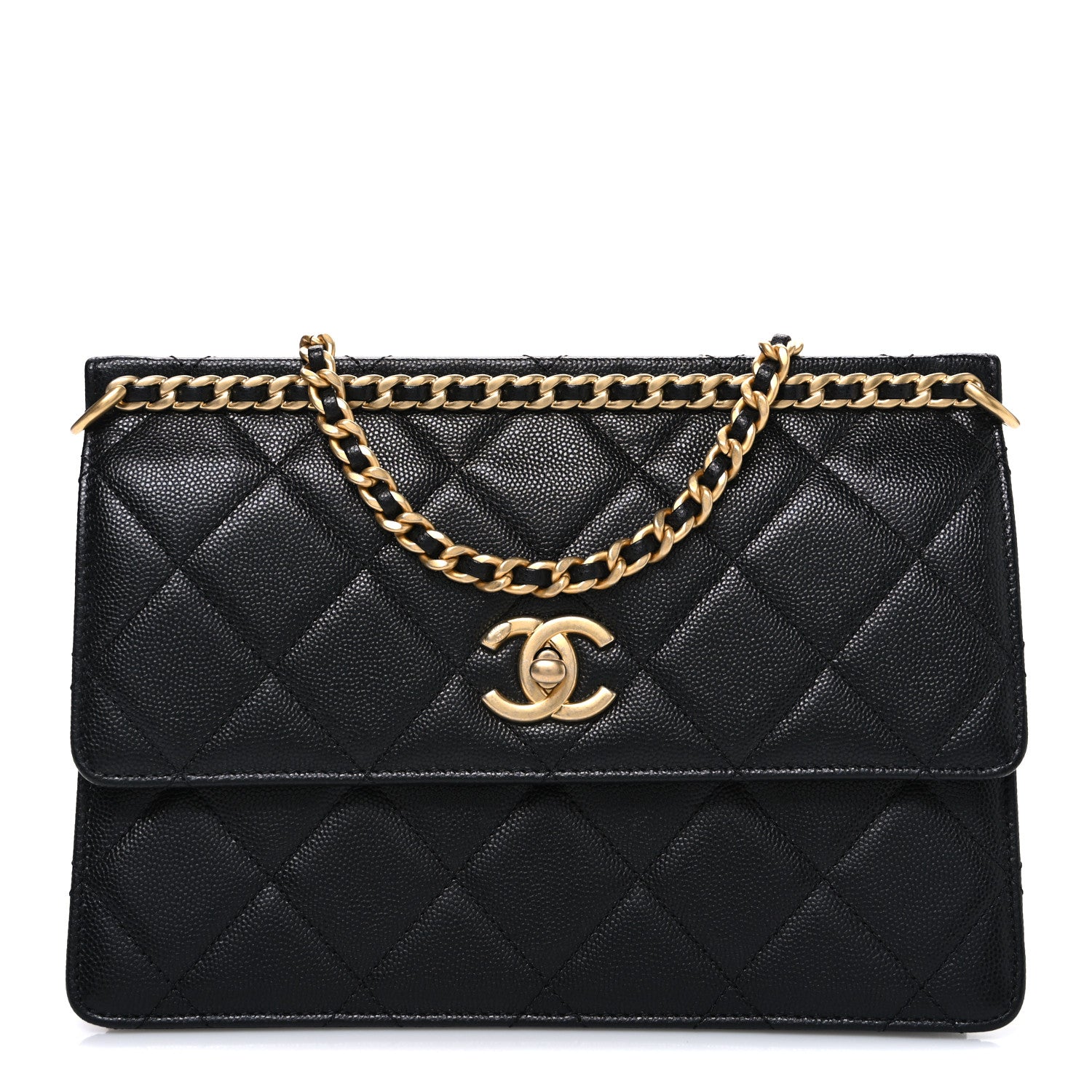 Chanel Caviar Quilted Chain Frame Flap Black 1 of 10