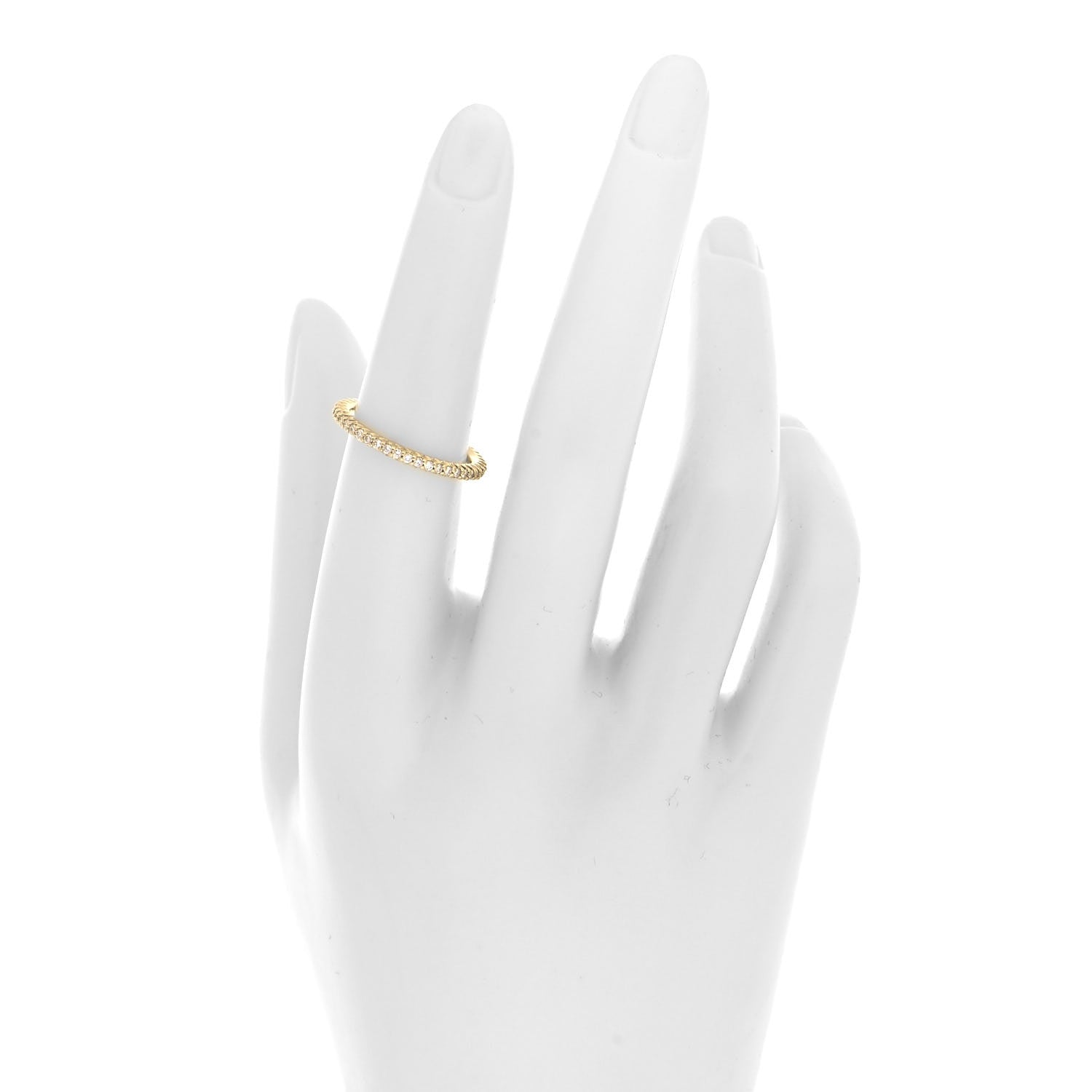 Roberto Coin 18K Yellow Gold Diamond Micro Pave Eternity Band Ring 52 6 2 of 4