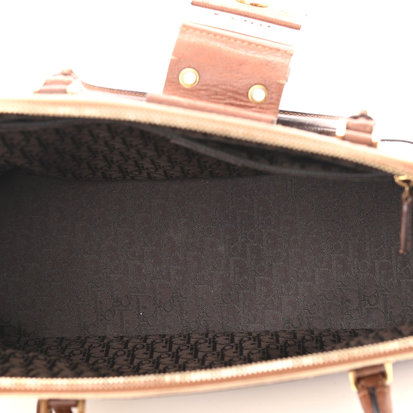 Canvas Calfskin Street Chic Top Handle Bag Beige