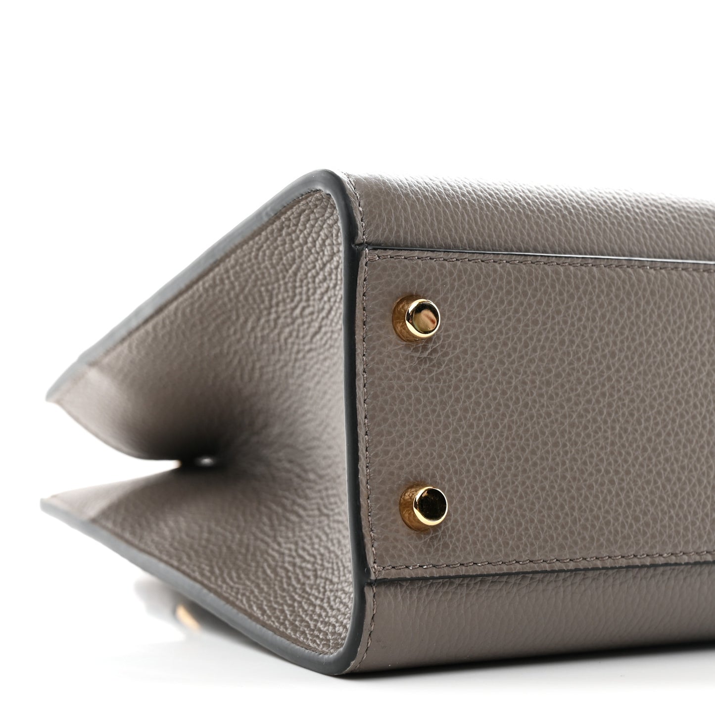 Grainy Calfskin Virtus Top Handle Tote Grey