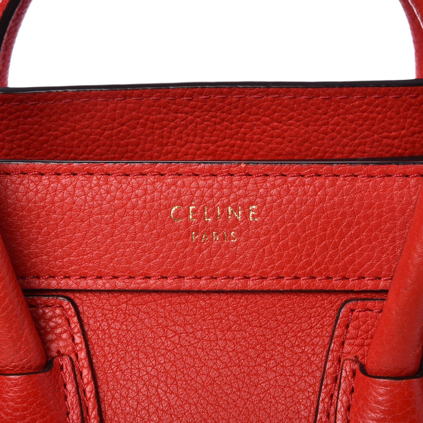 Drummed Calfskin Nano Luggage Coquelicot