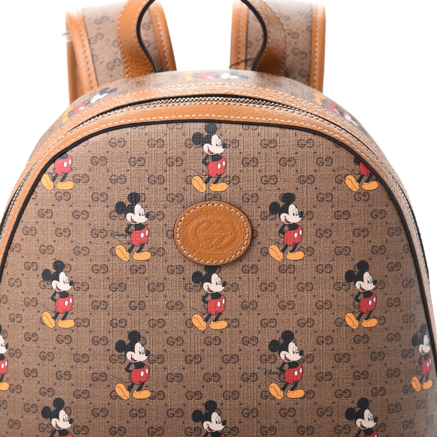 Gucci X DISNEY Mini Vintage GG Supreme Monogram Mickey Mouse Small Dome Backpack Beige Vintage Sun Oil 7 of 10