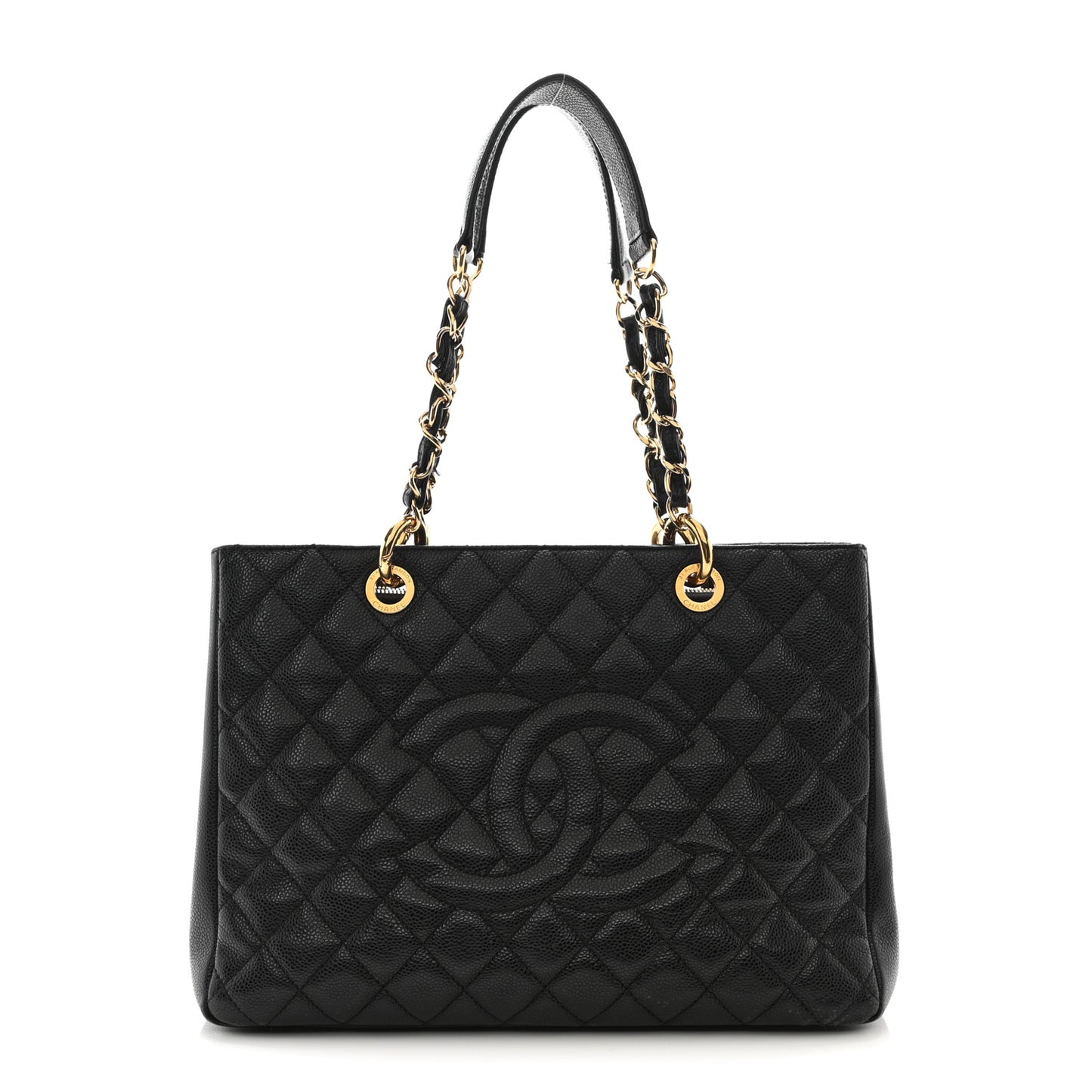 Caviar Quilted Grand Shopping Tote GST Black