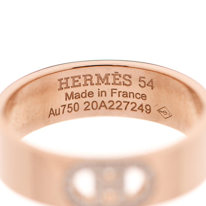 Hermes 18K Rose Gold Diamond PM H D'Ancre Ring 54 6.75 4 of 5