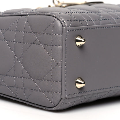 Christian Dior Lambskin Cannage Small My ABCDior Lady Dior Grey 9 of 10
