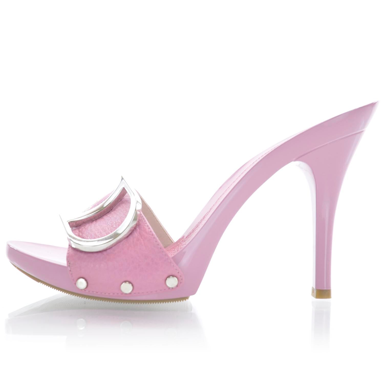 Christian Dior Leather Vintage Flowers Sandals 37 Pink 2 of 6