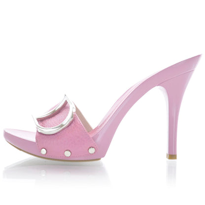 Christian Dior Leather Vintage Flowers Sandals 37 Pink 2 of 6