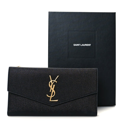 Saint Laurent Grain De Poudre Monogram Uptown Wallet Black 22 of 22