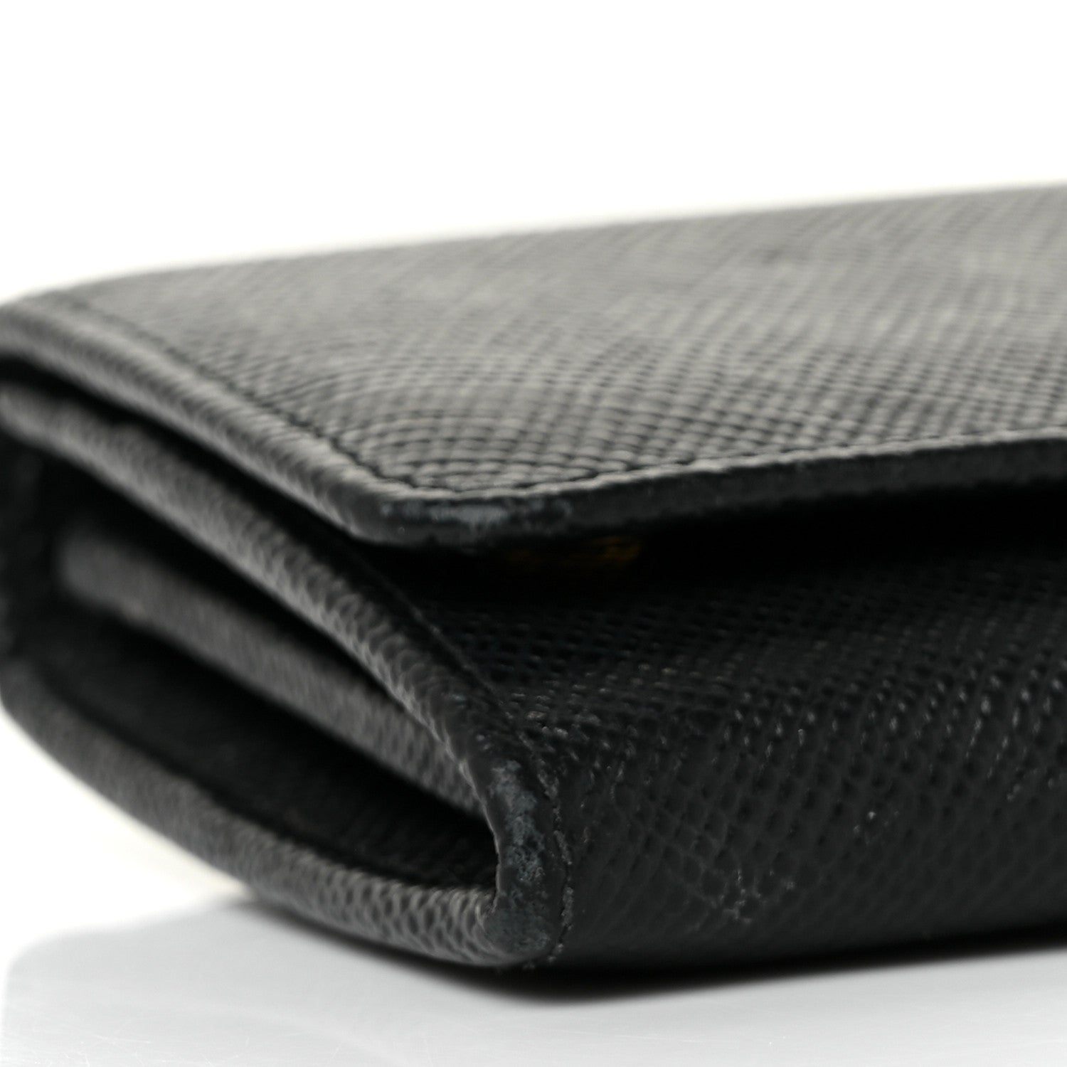 Prada Saffiano Metal Continental Flap Wallet Black 7 of 8
