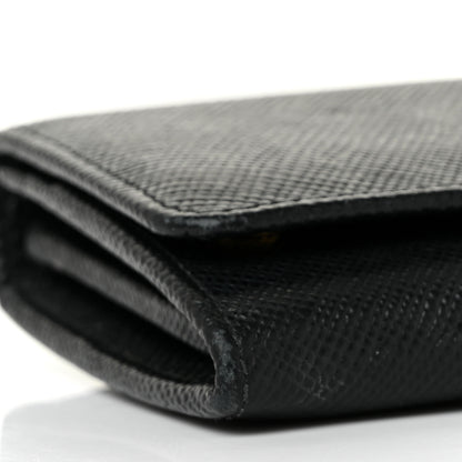 Prada Saffiano Metal Continental Flap Wallet Black 7 of 8