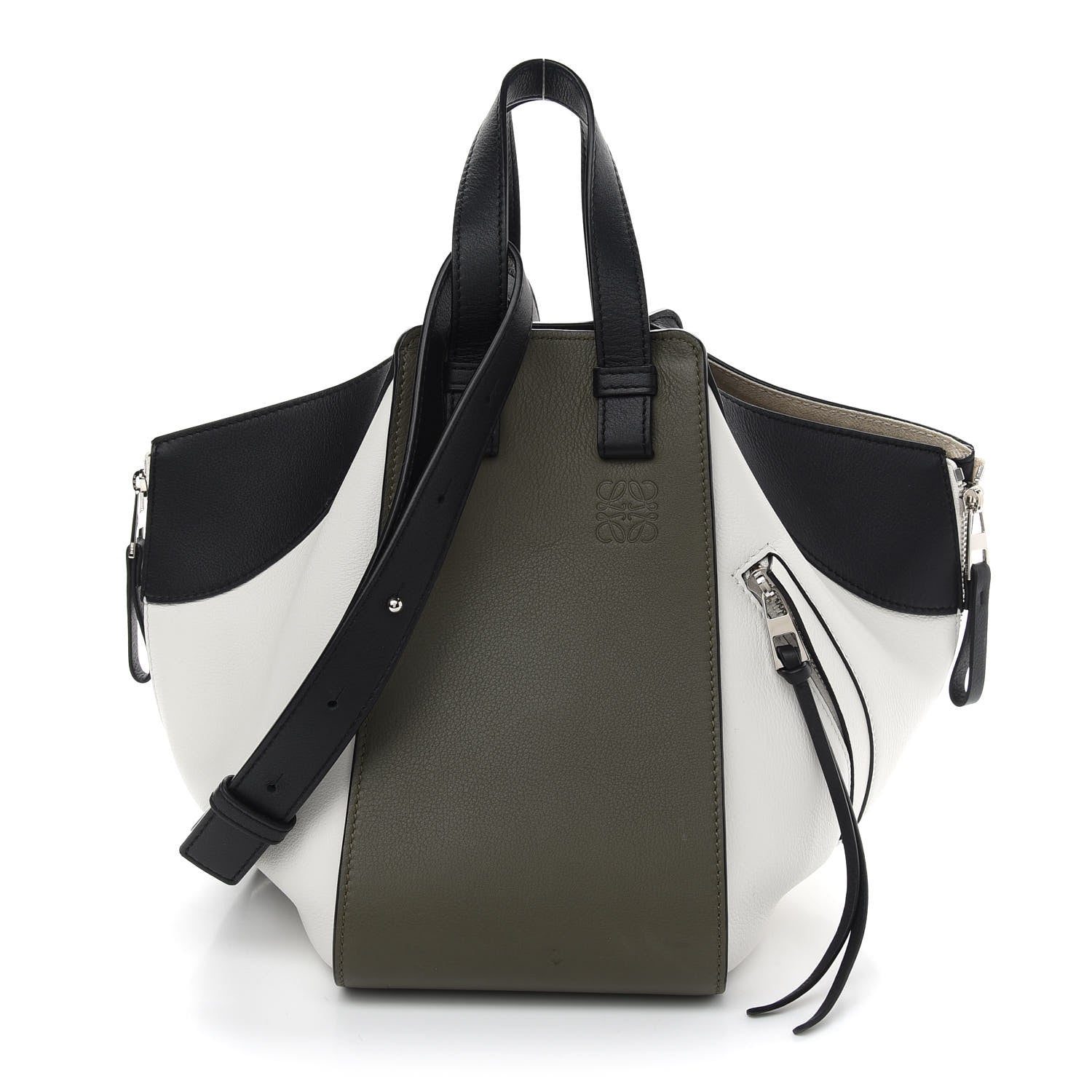 Loewe Calfskin Medium Hammock Shoulder Bag Khaki Green Soft White 1 of 9