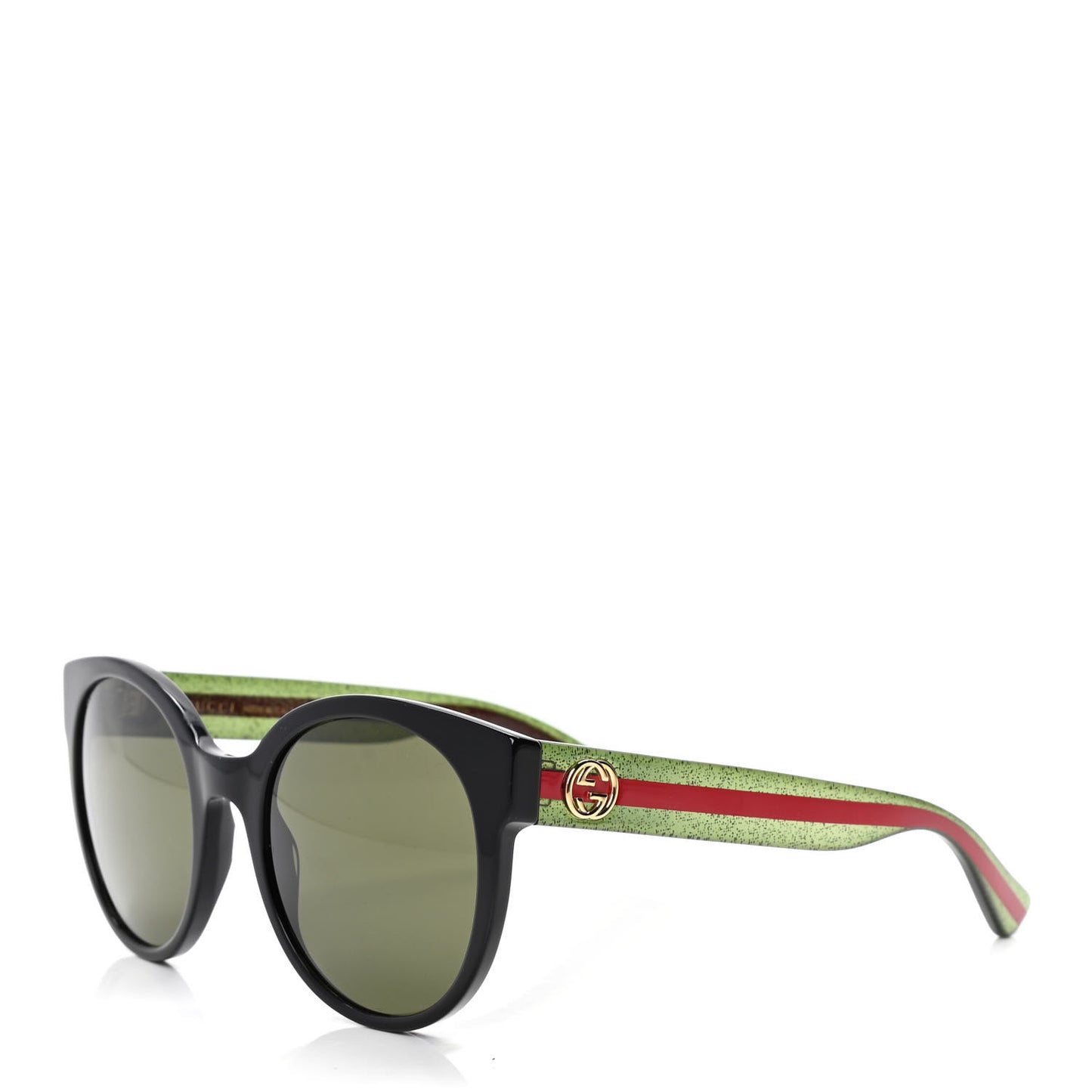 Round Eye GG Web Glitter GG0035S Sunglasses Black